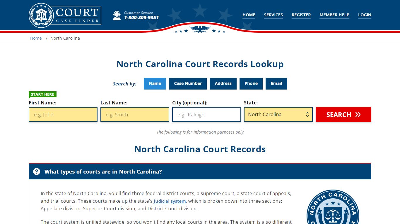 North Carolina Court Records Lookup - NC Court Case Search